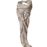 Lightweight Sheet Music Print Scarf Ivory