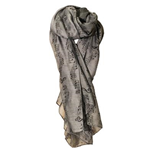 Lightweight Sheet Music Print Scarf Gray