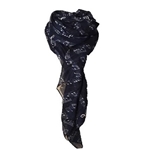 Lightweight Sheet Music Print Scarf Blue